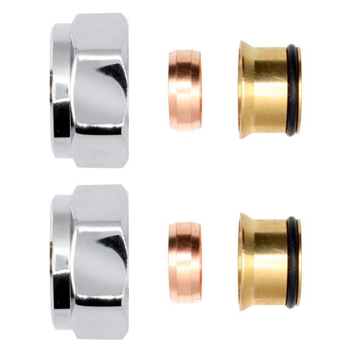 RACCORD À COMPRESSION CHROME EKX15 2PCS
