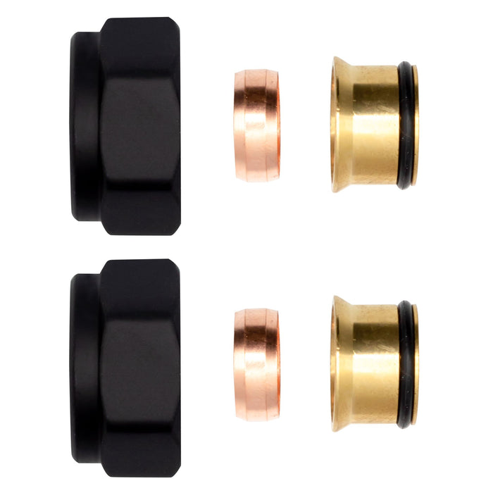 RACCORD À COMPRESSION NOIR EKX15 2PCS