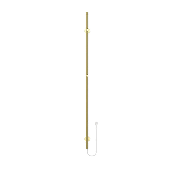 BELRAD ROD SÈCHE-SERVIETTES À TIGE - ÉLECTRIQUE - SIMPLE - 60W - Ø2,5CM - 150X6,3X12,7 CM - OR BROSSÉ