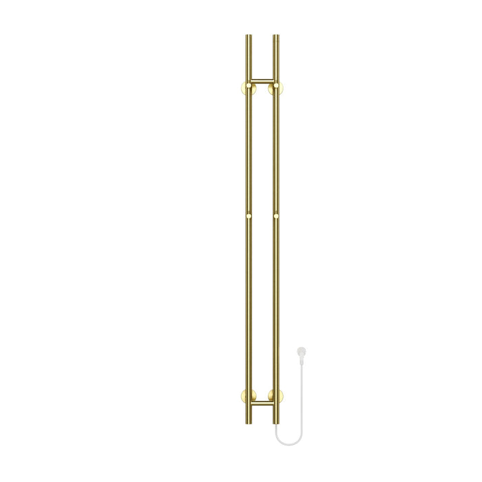 BELRAD ROD SÈCHE-SERVIETTES À TIGE - ÉLECTRIQUE - DOUBLE - 120W - Ø2,5CM - 150X16,8X12,7 CM - OR BROSSÉ