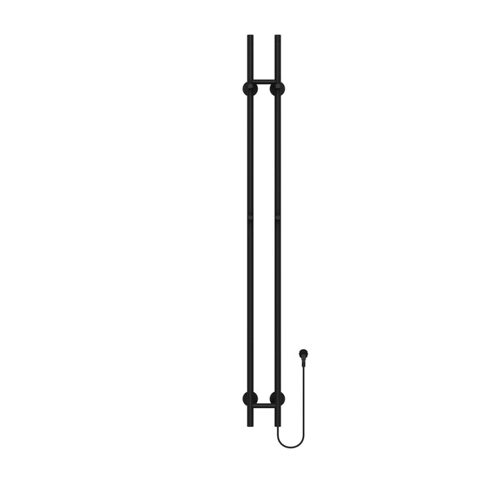 BELRAD ROD SÈCHE-SERVIETTES À TIGE - ÉLECTRIQUE - DOUBLE - 120W - Ø2,5CM - 150X16,8X12,7 CM - NOIR MAT