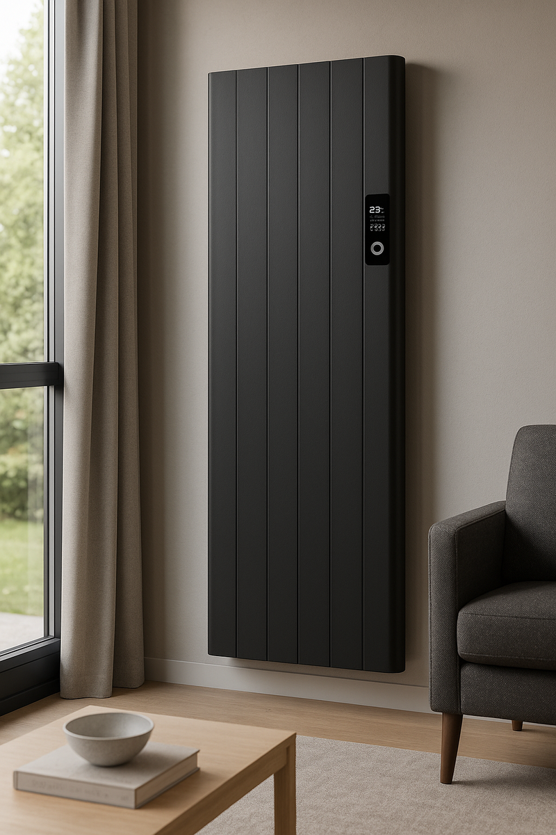BLACK ELECTRIC RADIATOR / WALL-MOUNTED WITH SOCKET + WIFI PROGRAM 2000W-