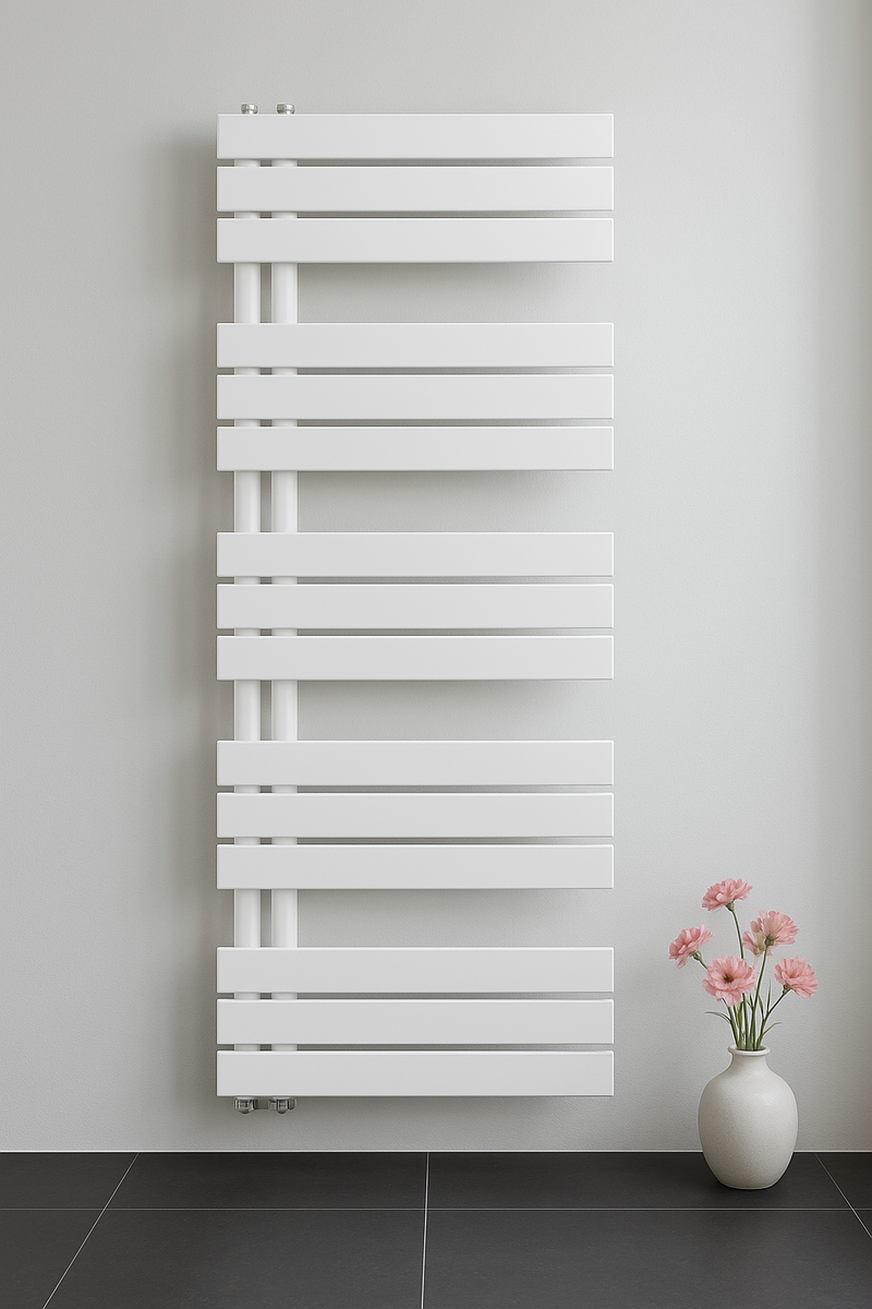 Handdoekdrogerradiator links/kamaansluiting - wit 1600x500-755w