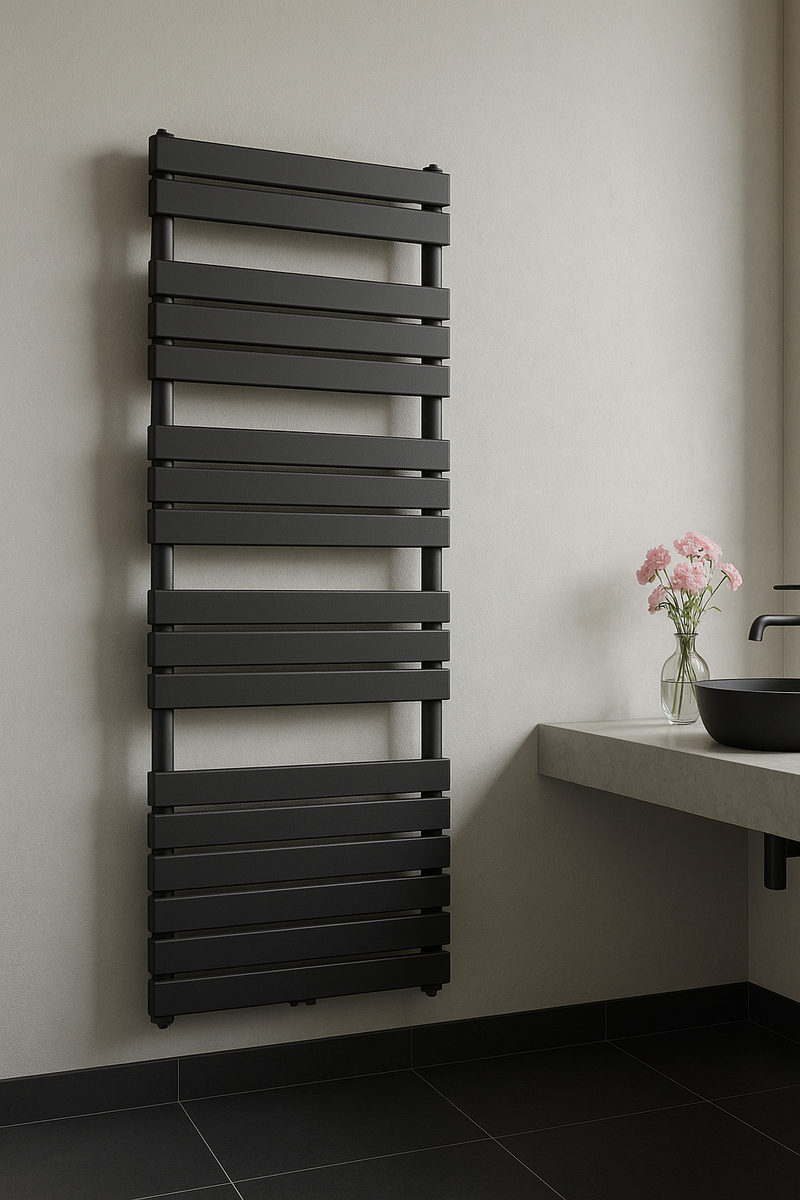 TOWEL DRYER RADIATOR CENTRAL CONNECTION BLACK 1600X600-908W