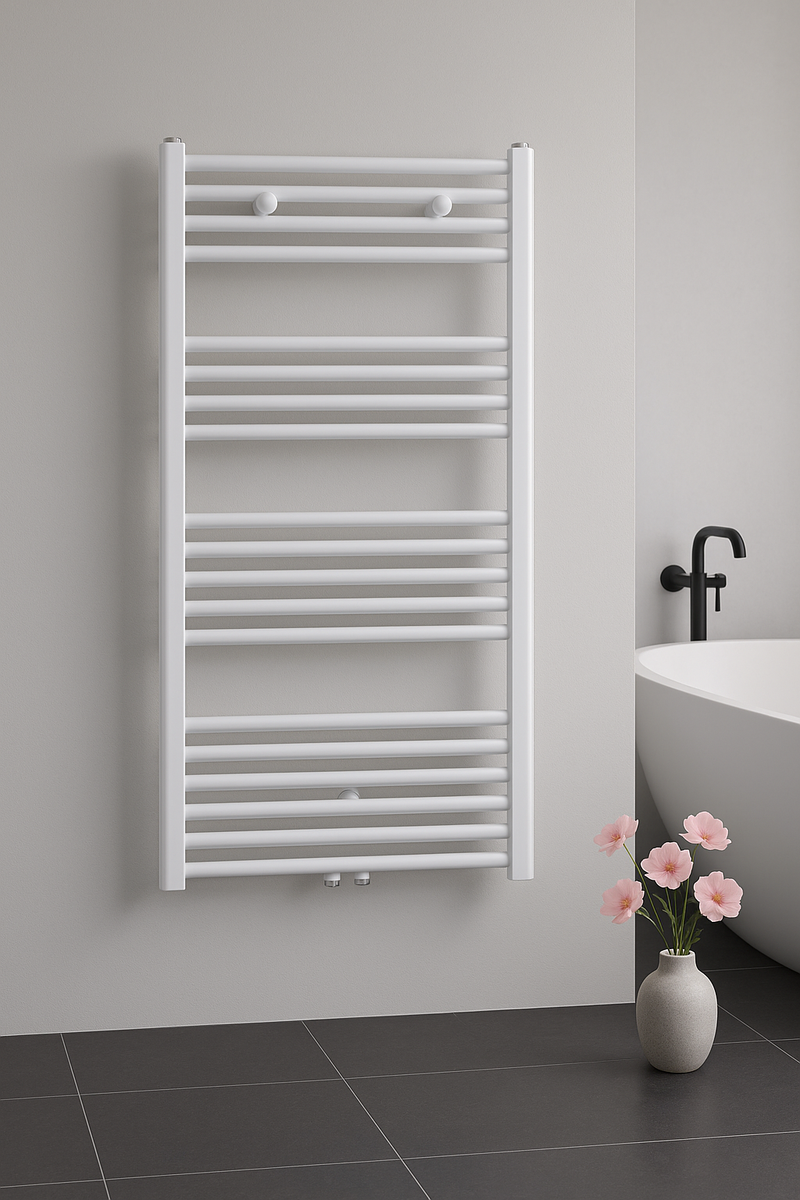 Towel dryer radiator central connection white 1200x600-616watt