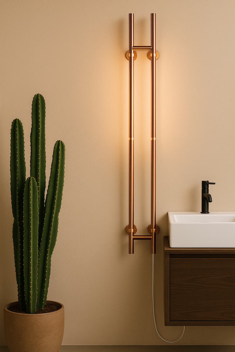 BELRAD ROD ELECTRIC TOWEL RAIL (150X13CM) DOUBLE BRUSHED COPPER - 120W
