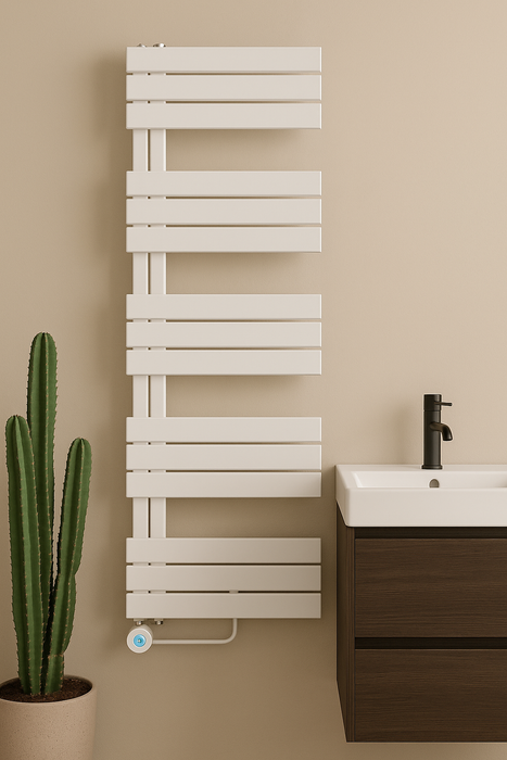RADIATEUR SÈCHE-SERVIETTES ELECTRIQUE RACCORDEMENT GAUCHE/COMB - BLANC 1600X500-755W