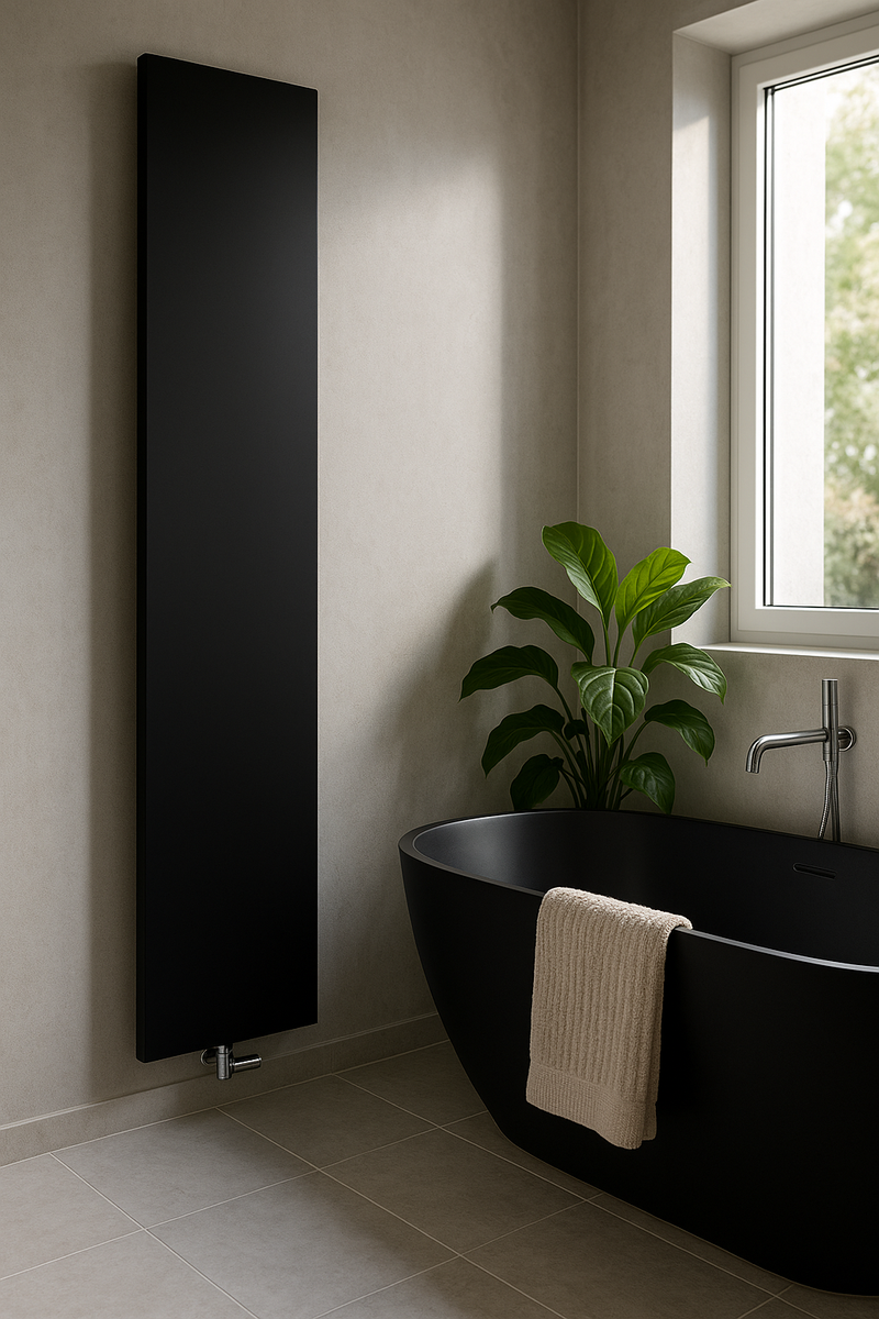 VERTICAAL GLAD GEZICHT T20 2000X500 - MAT ZWART