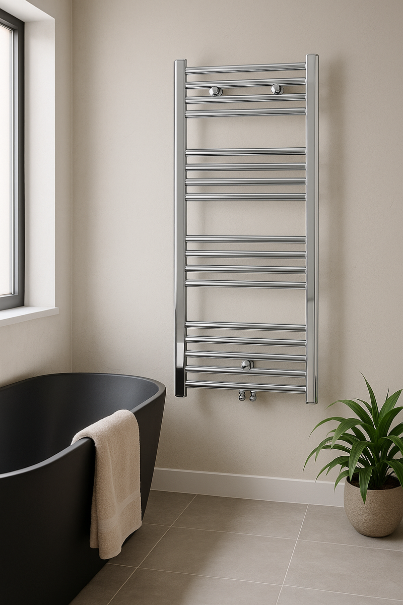 Handdoekdrogerbevestiging centraal 1200x600-chroom-belrad