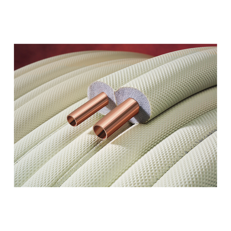 Tube cuivre double pré-isolé 1/4"-3/8" - rouleau 20m