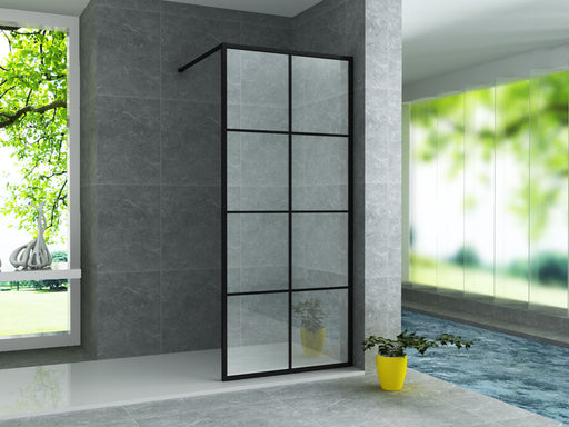 Aloni Douche À L'Italienne BEKO100 Noir Mat Carreaux