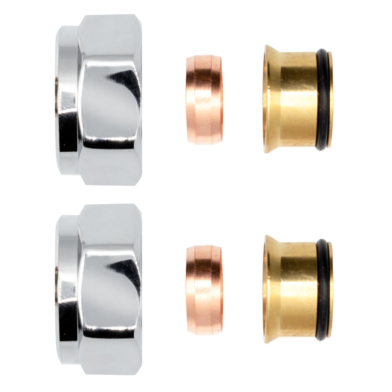 RACCORD À COMPRESSION CHROME EKX15 2PCS