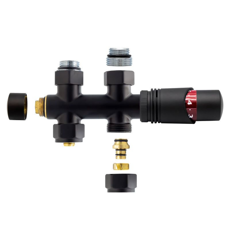 BLACK STRAIGHT CENTRAL CONNECTION KIT M30X16/2