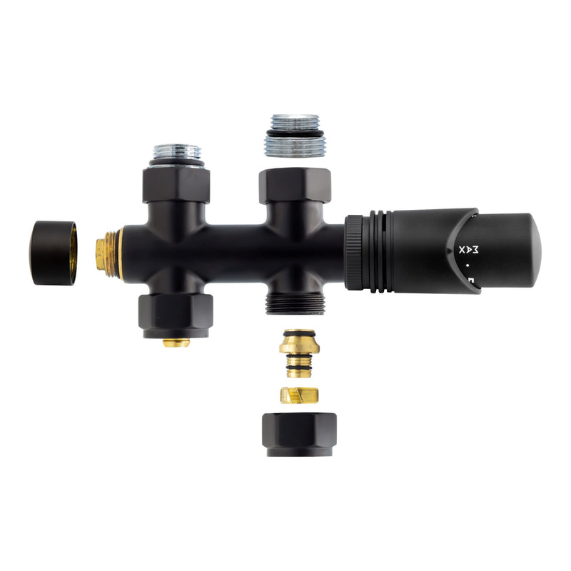 BLACK STRAIGHT CENTRAL CONNECTION KIT M30X16/2