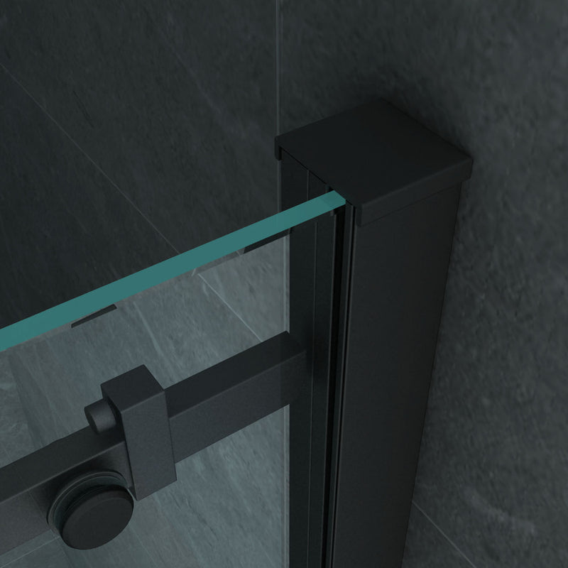 Aloni Porte Coulissante pour Niche Noir Mat - détail