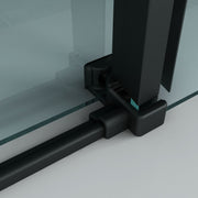 Aloni Porte Coulissante pour Niche Noir Mat - détail rail