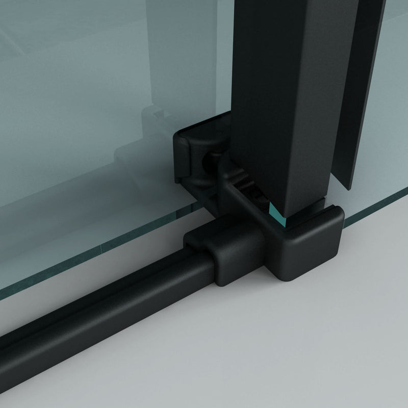 Aloni Porte Coulissante pour Niche Noir Mat - détail rail