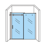 Aloni Porte Coulissante pour Niche Chrome - ouverture