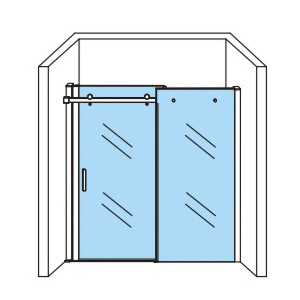 Aloni Porte Coulissante pour Niche Chrome - ouverture