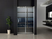 Aloni Porte Coulissante pour Niche 120 cm Chrome - Verre Clair