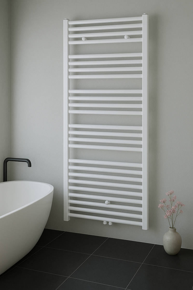 Handdoekdroger radiator centrale aansluiting wit 1400x500-655watt