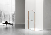 Paroi Curvy 120 cm cuivre brossé – verre clair