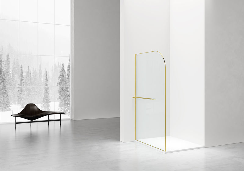 Paroi Curvy 120 cm or brossé – verre clair