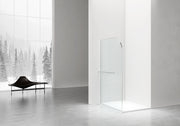 Paroi Curvy 120 cm chrome – verre clair