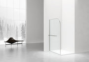 Paroi Curvy 120 cm gunmetal – verre clair