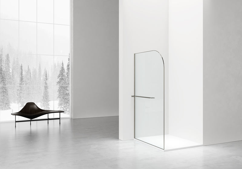 Paroi Curvy 120 cm gunmetal – verre clair