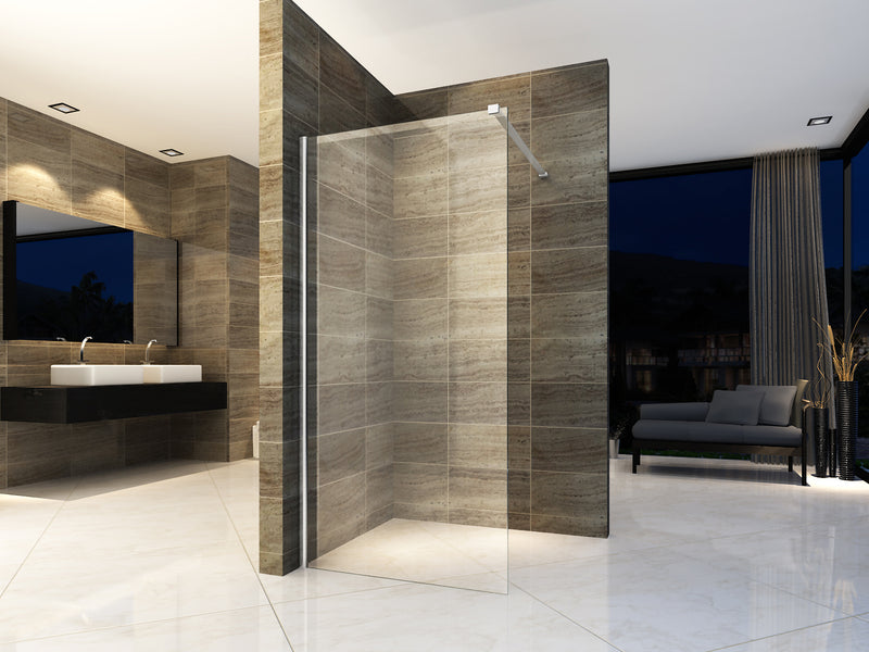 Aloni Douche À L'Italienne 1400x2000mm Chrome Verre Clair