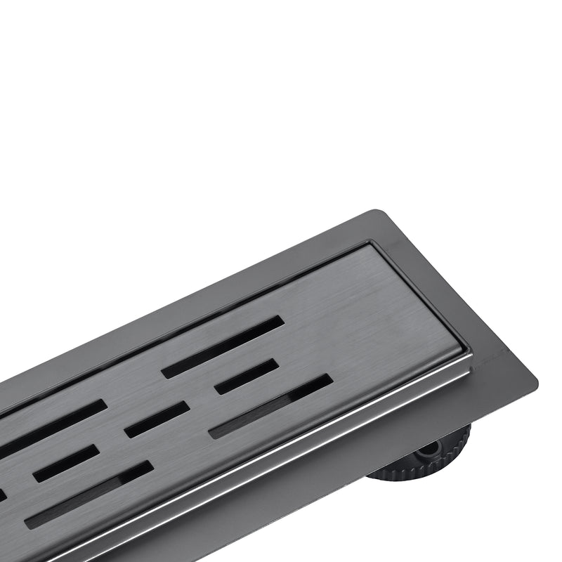 Caniveau de douche Aloni gunmetal brossé