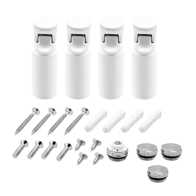 Towel dryer mounting kit - 4 pieces - white
