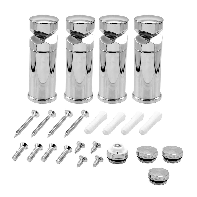 Handdoekdroger montageset - 4 stuks - Chroom