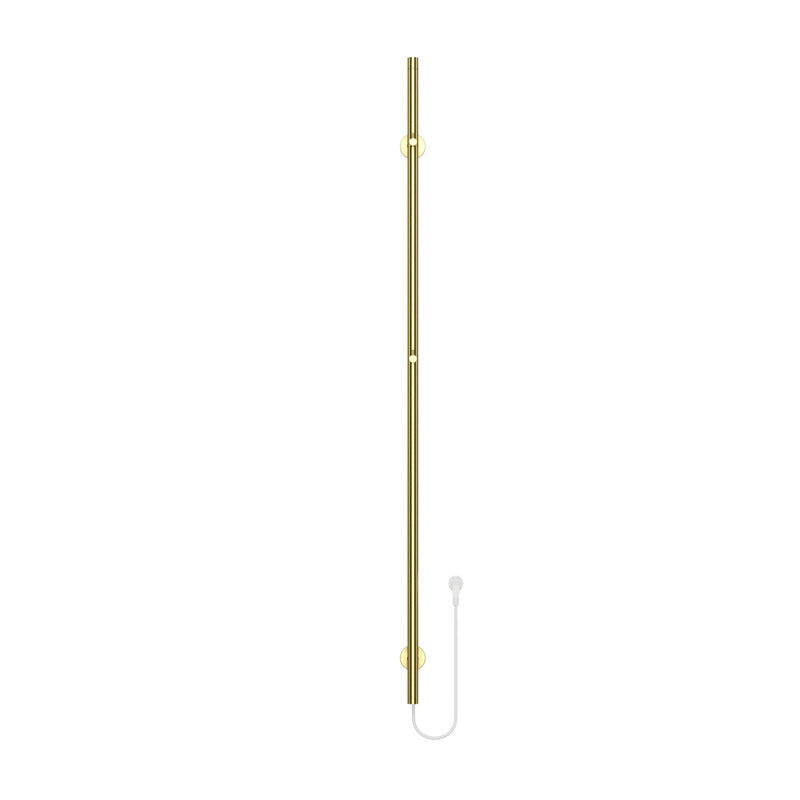 BELRAD ROD SÈCHE-SERVIETTES À TIGE - ÉLECTRIQUE - SIMPLE - 60W - Ø2,5CM - 150X6,3X12,7 CM - OR BROSSÉ