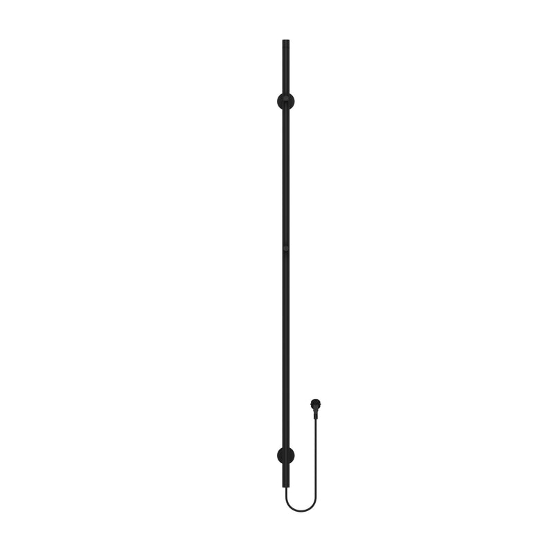 BELRAD ROD TOWEL RAIL - ELECTRIC - SINGLE - 60W - Ø2.5CM - 150X6.3X12.7 CM - MATTE BLACK