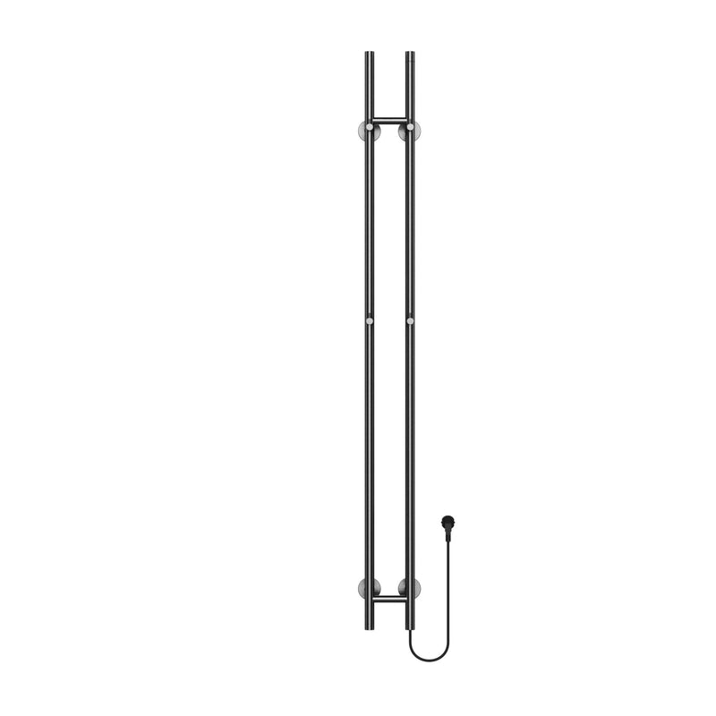 BELRAD ROD TOWEL RAIL - ELECTRIC - DOUBLE - 120W - Ø2.5CM - 150X16.8X12.7 CM - GUNMETAL