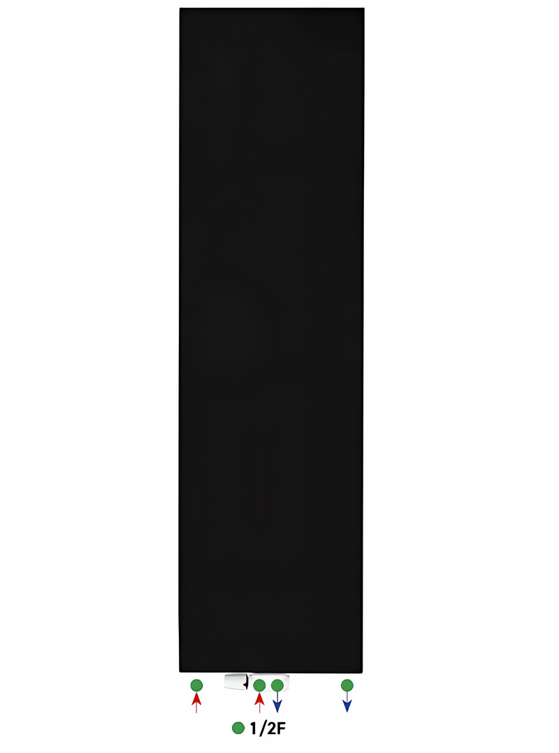 VERTICAL RADIATOR SMOOTH FACE TYPE 22 2000X600 - MATTE BLACK