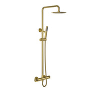 ALONI Optima Rondo Ensemble de douche pluie thermostatique apparent - Or Brossé