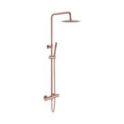 ALONI Optima Rondo Ensemble de douche pluie thermostatique apparent Cool Touch - Cuivre Brossé