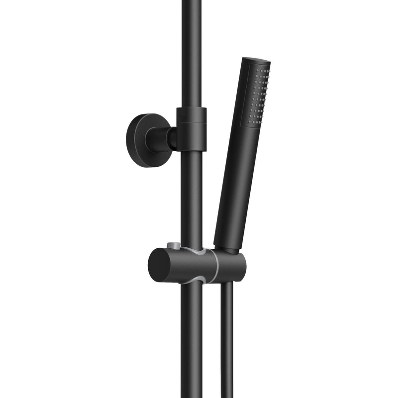 ALONI Optima Rondo Ensemble de douche pluie thermostatique apparent - Noir Mat