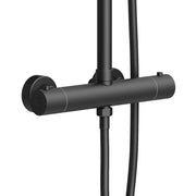 ALONI Optima Rondo Ensemble de douche pluie thermostatique apparent - Noir Mat
