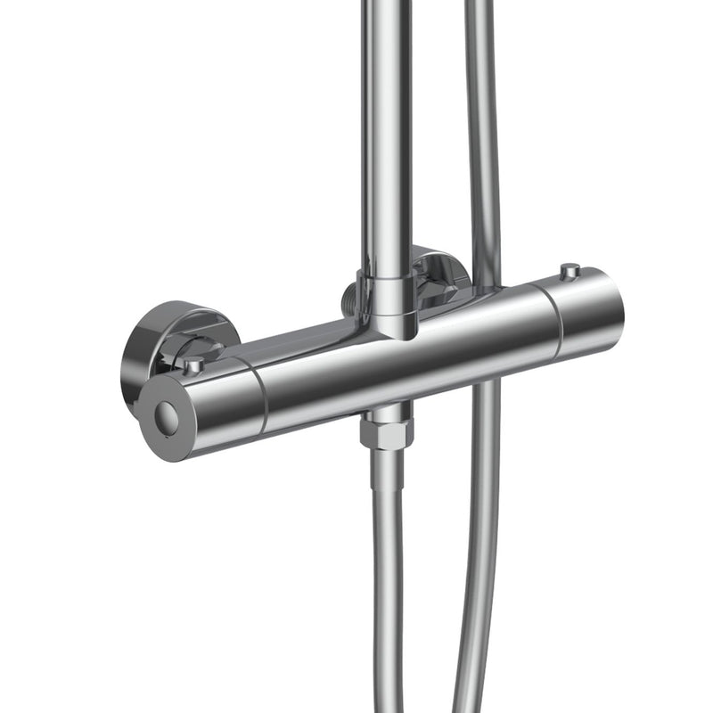 ALONI Optima Rondo Ensemble de douche pluie thermostatique apparent Cool Touch - Chrome