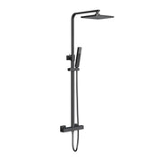 ALONI Optima Quadro Ensemble de douche pluie thermostatique apparent - Noir Mat