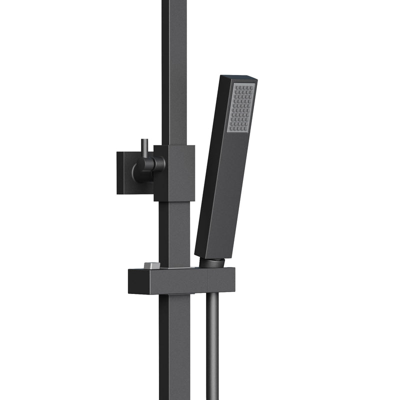 ALONI Optima Quadro Ensemble de douche pluie thermostatique apparent - Noir Mat