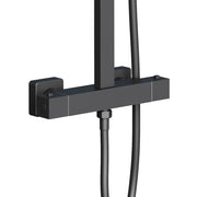 ALONI Optima Quadro Ensemble de douche pluie thermostatique apparent - Noir Mat