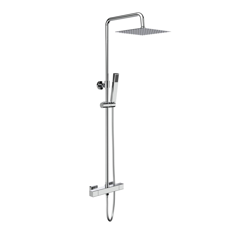 ALONI Optima Quadro Ensemble de douche pluie thermostatique apparent Cool Touch - Chrome