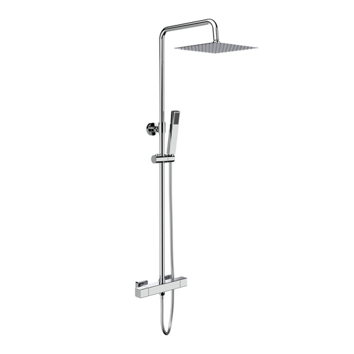 ALONI Optima Quadro Ensemble de douche pluie thermostatique apparent Cool Touch - Chrome