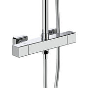 ALONI Optima Quadro Ensemble de douche pluie thermostatique apparent Cool Touch - Chrome