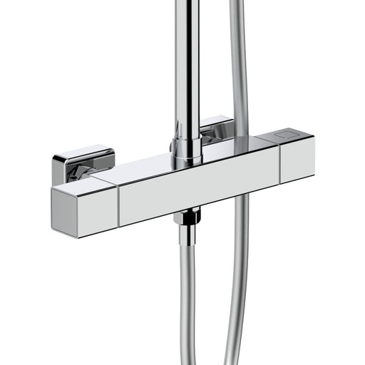 ALONI Optima Quadro Ensemble de douche pluie thermostatique apparent Cool Touch - Chrome